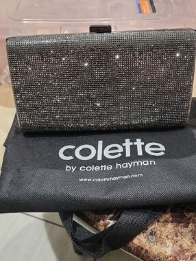 Collete Hayman Sparkle Gunmetal Crystal Evening Clutch